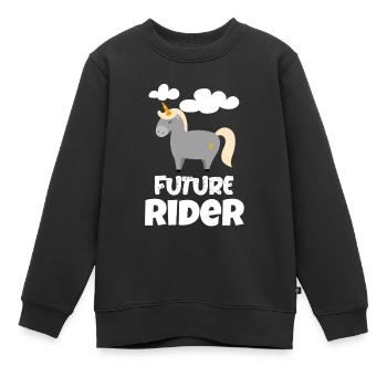 Offspring rider baby party équitation chevaux - Sweat Premium enfant bio - noir - Devant - AI Model Kid Female (0cm)
