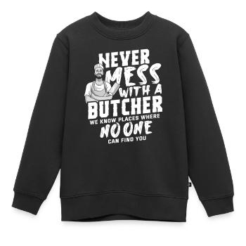 Metzger - Kinder Premium Organic Sweatshirt - Schwarz - Vorne - AI Model Kid Female (0cm)