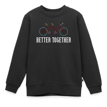 Cyclisme tandem cyclistes à deux roues - Sweat Premium enfant bio - noir - Devant - AI Model Kid Female (0cm)