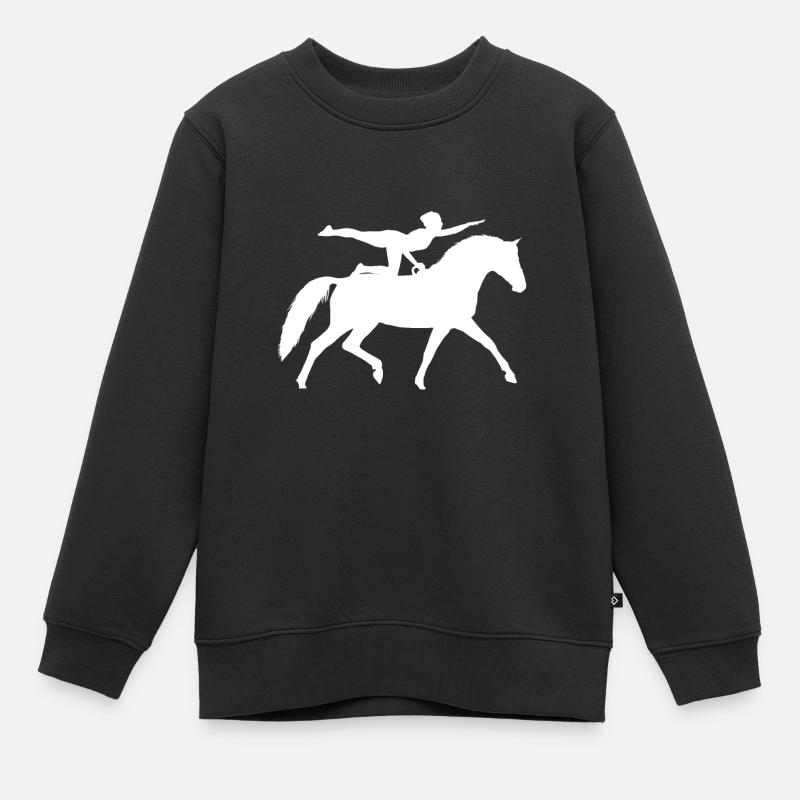 Voltigier cheval Voltige Équitation - Sweat Premium enfant bio - noir