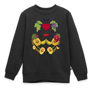 Gesund Früchte Obst Vegan Frucht Speise Vitamine - Kinder Premium Organic Sweatshirt - Schwarz - Vorne - AI Model Kid Female (0cm)