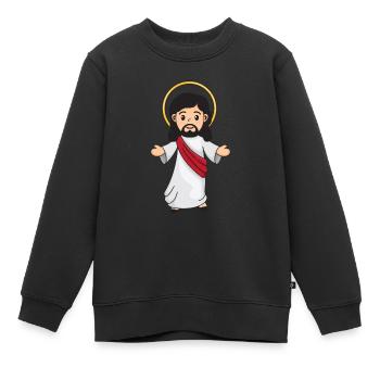 Jésus Christ - Sweat Premium enfant bio - noir - Devant - AI Model Kid Female (0cm)