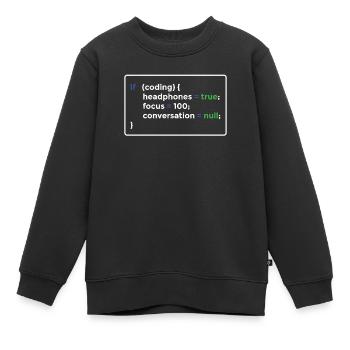 Programmierer Programmieren - Kinder Premium Organic Sweatshirt - Schwarz - Vorne - AI Model Kid Female (0cm)