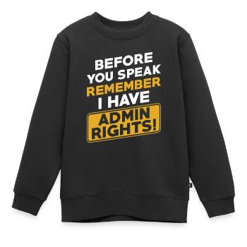 Administrateur Informaticien Programmeur Admin - Sweat Premium enfant bio - noir - Devant - AI Model Kid Female (0cm)