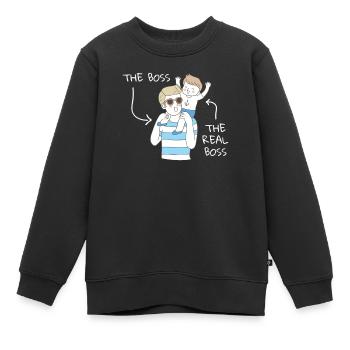 Papa fils - Sweat Premium enfant bio - noir - Devant - AI Model Kid Female (0cm)