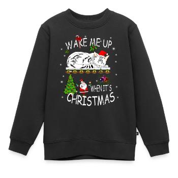 Frohes Fest mit Katze - Kinder Premium Organic Sweatshirt - Schwarz - Vorne - AI Model Kid Female (0cm)