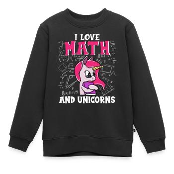 Math unicorn math nerd unicorns gift - Kids Premium Organic Sweatshirt - black - Front - AI Model Kid Female (0cm)