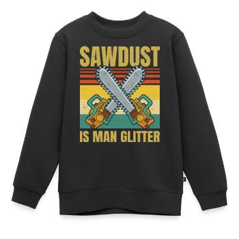Sawdust Is Man Glitter - Fête des pères du travail du bois - Sweat Premium enfant bio - noir - Devant - AI Model Kid Female (0cm)