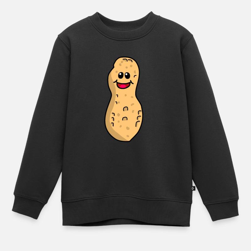 Cacahuètes cacahuètes drôle mignon noix émotion heureux - Sweat Premium enfant bio - noir