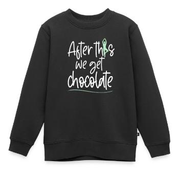 Yoga et chocolat cadeau pour yogi ou gourou - Sweat Premium enfant bio - noir - Devant - AI Model Kid Female (0cm)