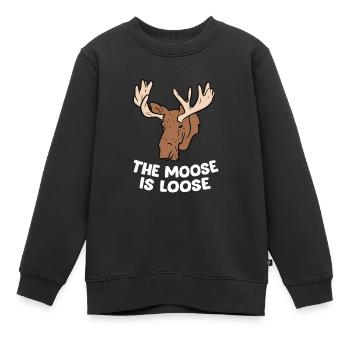 The Moose Is Loose Cute Moose Lovers Canadian - Sweat Premium enfant bio - noir - Devant - AI Model Kid Female (0cm)