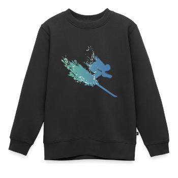 skifahren wintersport ski skiurlaub skifahrer wint - Kinder Premium Organic Sweatshirt - Schwarz - Vorne - AI Model Kid Female (0cm)