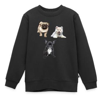 Welpe - Kinder Premium Organic Sweatshirt - Schwarz - Vorne - AI Model Kid Female (0cm)