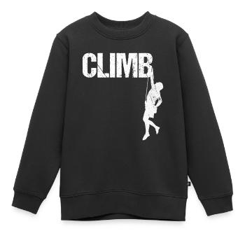 Climb Escalade Climber en rappel Design alpinisme - Sweat Premium enfant bio - noir - Devant - AI Model Kid Female (0cm)