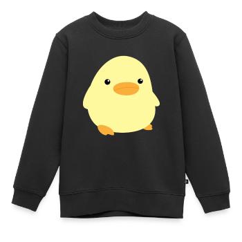 Süße Ente Meme Huhn Hahn Tier niedlich Dank Küken - Kinder Premium Organic Sweatshirt - Schwarz - Vorne - AI Model Kid Female (0cm)