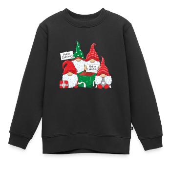 Joyeux Noël Santa Claus chapeaux nains XMas Wichtel - Sweat Premium enfant bio - noir - Devant - AI Model Kid Female (0cm)