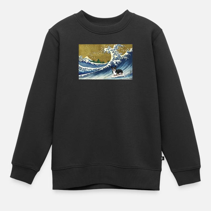 Corgi - Sweat Premium enfant bio - noir