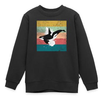 Timbre d'amour orque - Sweat Premium enfant bio - noir - Devant - AI Model Kid Female (0cm)