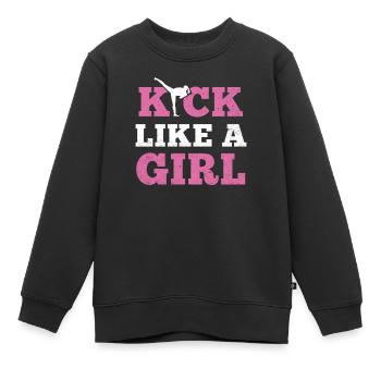 Kickboxer kickboxing trainer gift - Kids Premium Organic Sweatshirt - black - Front - AI Model Kid Female (0cm)