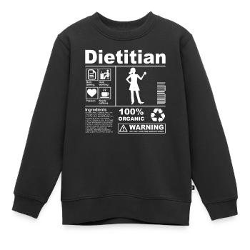 Description du produit diététiste - Sweat Premium enfant bio - noir - Devant - AI Model Kid Female (0cm)