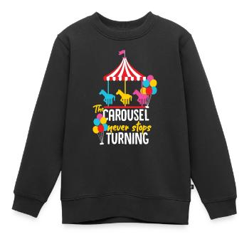 Karussell Kirmes Geschenkidee - Kinder Premium Organic Sweatshirt - Schwarz - Vorne - AI Model Kid Female (0cm)
