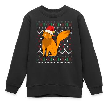 Fuchs Ugly Christmas - Kinder Premium Organic Sweatshirt - Schwarz - Vorne - AI Model Kid Female (0cm)