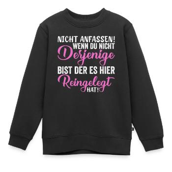Schwanger Schwangerschaft Babybauch - Kinder Premium Organic Sweatshirt - Schwarz - Vorne - AI Model Kid Female (0cm)