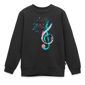 Klavier Melodie - Kinder Premium Organic Sweatshirt - Schwarz - Vorne - AI Model Kid Female (0cm)
