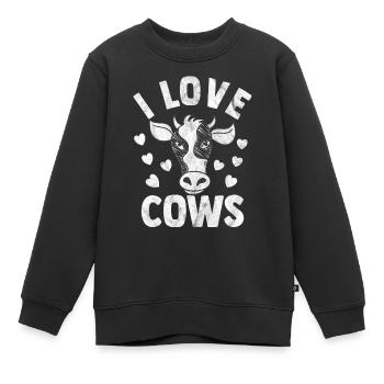 Kühe Kuh Rind Milchkuh Bauer Cow Kälbchen Euter - Kinder Premium Organic Sweatshirt - Schwarz - Vorne - AI Model Kid Female (0cm)
