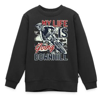 Downhill Downhill Mountainbike Downhill Fahrrad - Kinder Premium Organic Sweatshirt - Schwarz - Vorne - AI Model Kid Female (0cm)