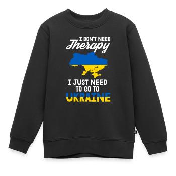 Ukraine Therapie Kiew Ukrainisch Flagge Geschenk - Kinder Premium Organic Sweatshirt - Schwarz - Vorne - AI Model Kid Female (0cm)