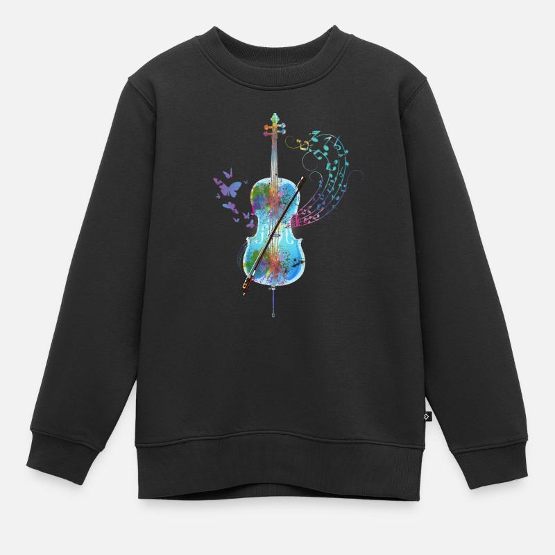 Orchestre violoncelle violoncelle - Sweat Premium enfant bio - noir