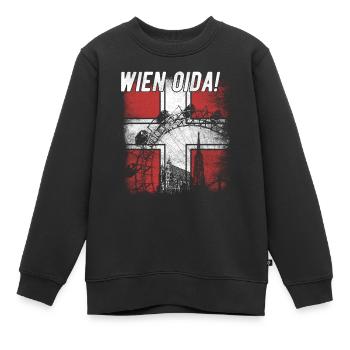 Wien Oida Lokalpatriotismus Und Wiener Humor - Kinder Premium Organic Sweatshirt - Schwarz - Vorne - AI Model Kid Female (0cm)