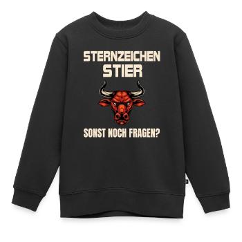 Sternzeichen Stier - Kinder Premium Organic Sweatshirt - Schwarz - Vorne - AI Model Kid Female (0cm)