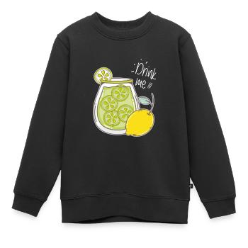Limonade Citron Boisson Rafraîchissement estivale - Sweat Premium enfant bio - noir - Devant - AI Model Kid Female (0cm)