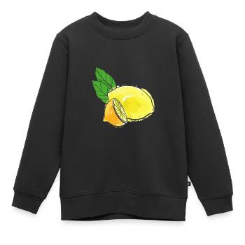 Zitrone fruchtiger Spaß Sommer Limonade - Kinder Premium Organic Sweatshirt - Schwarz - Vorne - AI Model Kid Female (0cm)