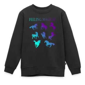Se sentir magique - Sweat Premium enfant bio - noir - Devant - AI Model Kid Female (0cm)