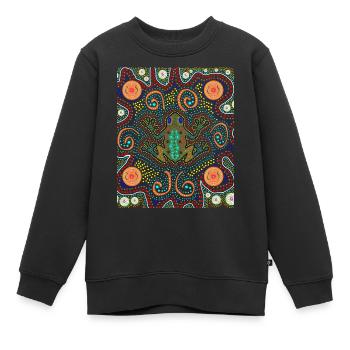 Kunstfrosch der Aborigines - Kinder Premium Organic Sweatshirt - Schwarz - Vorne - AI Model Kid Female (0cm)
