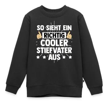 Stiefvater - Kinder Premium Organic Sweatshirt - Schwarz - Vorne - AI Model Kid Female (0cm)