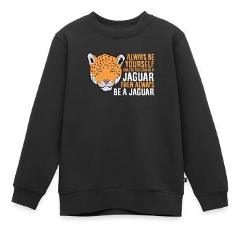 Doux Jaguar Soyez Une Jaguar - Sweat Premium enfant bio - noir - Devant - AI Model Kid Female (0cm)