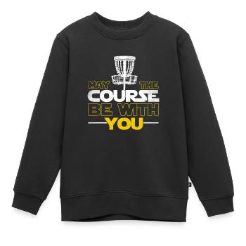 Frisbee - Kinder Premium Organic Sweatshirt - Schwarz - Vorne - AI Model Kid Female (0cm)