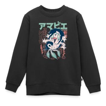 Manga - Kinder Premium Organic Sweatshirt - Schwarz - Vorne - AI Model Kid Female (0cm)