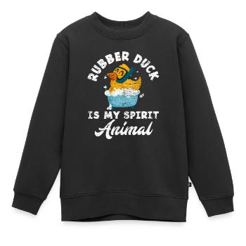 Ente Badewanne - Kinder Premium Organic Sweatshirt - Schwarz - Vorne - AI Model Kid Female (0cm)