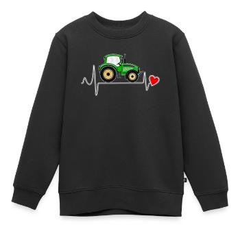 HERZSCHLAG TRAKTOR - Kinder Premium Organic Sweatshirt - Schwarz - Vorne - AI Model Kid Female (0cm)