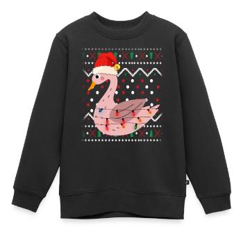 Schwan Ugly Christmas - Kinder Premium Organic Sweatshirt - Schwarz - Vorne - AI Model Kid Female (0cm)