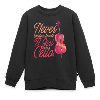Cello - Kinder Premium Organic Sweatshirt - Schwarz - Vorne - AI Model Kid Female (0cm)