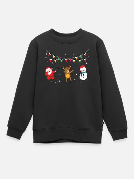 tupfen tupfen Vater Weihnachten Schneemann Kostüm Kind - Kinder Premium Organic Sweatshirt - Schwarz