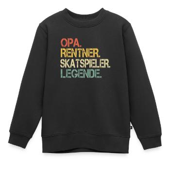 Skatspieler Opa Skat - Kinder Premium Organic Sweatshirt - Schwarz - Vorne - AI Model Kid Female (0cm)