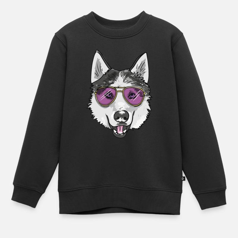 Husky Cool - Kinder Premium Organic Sweatshirt - Schwarz