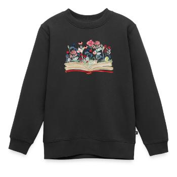 Rat de bibliothèque livre lecture rat de bibliothèque - Sweat Premium enfant bio - noir - Devant - AI Model Kid Female (0cm)